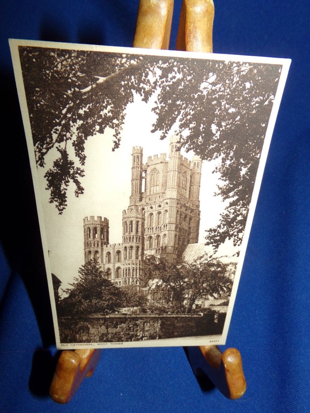 Vintage Ely Cathedral Sepia Postcard - West Tower- Unposted - Great Britain